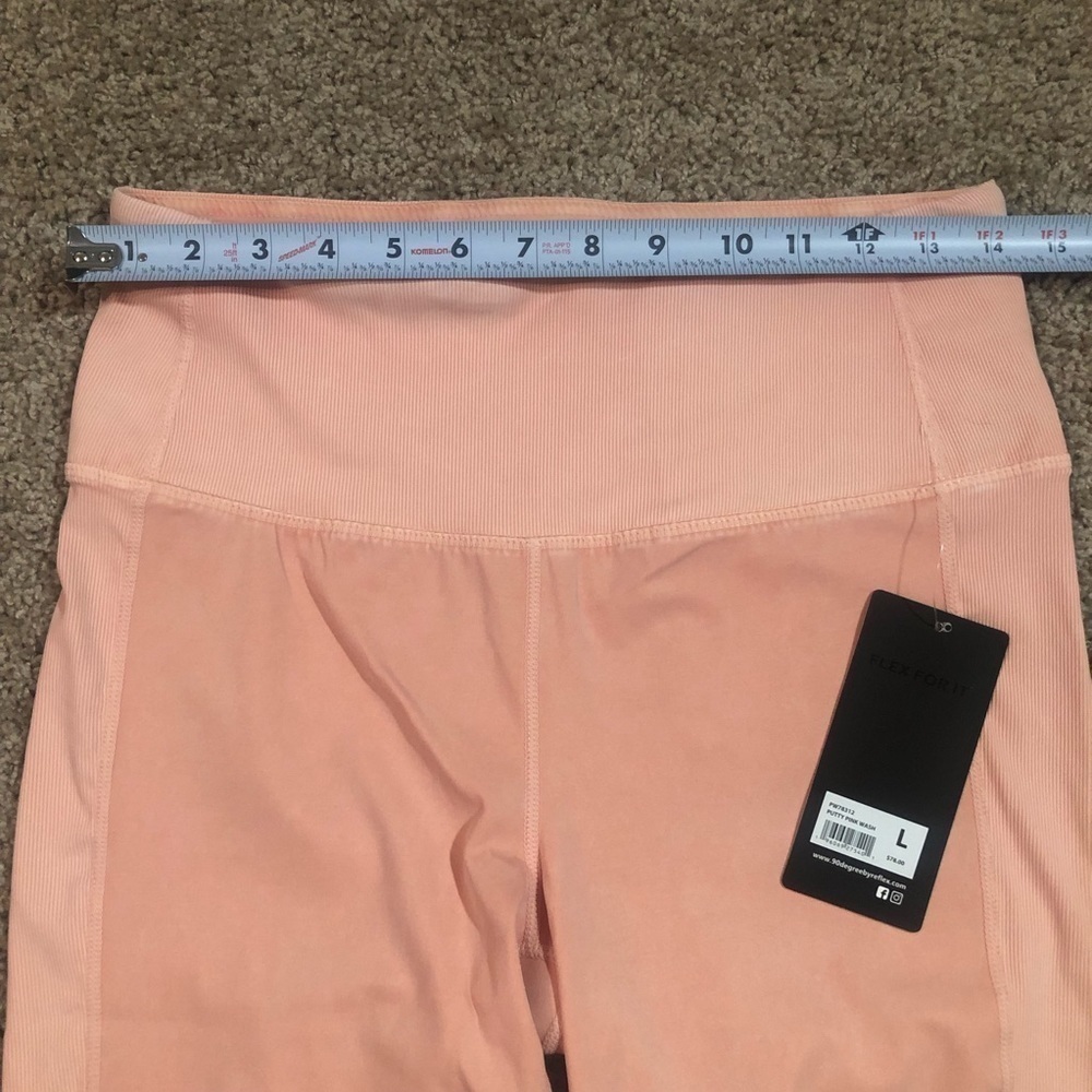 90 DEGREE BY REFLEX Stone Wash High Rise Leggings Putty Pink Wash Size Large - Picture 11 of 12